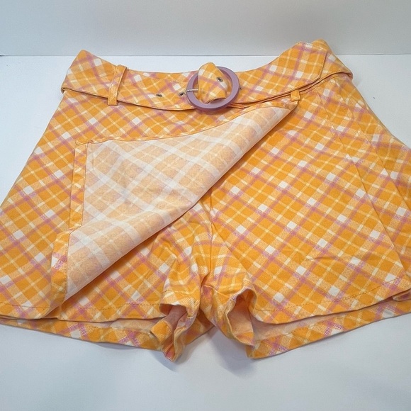 Urban Outfitters Plaid Pink & Orange Skort Size 2 - Picture 2 of 11